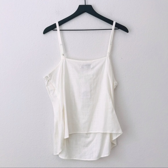 New! Linen Spaghetti Strap Ivory Strappy Cami Boho Summer Top - Picture 4 of 12